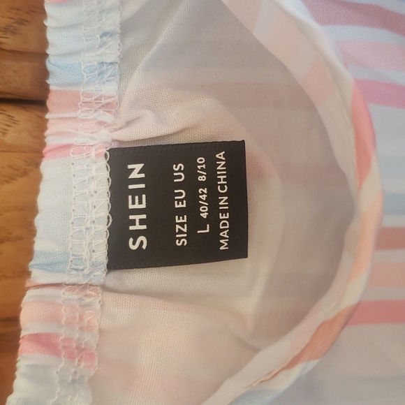 Blue and Pink Stripe Ruffle Romper - Picture 3 of 3